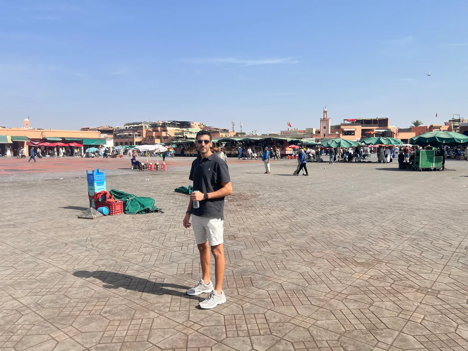 Yossi Bezalel in Jemaa el-Fna square, Marrakech