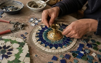 יצירת מחזיק נר מפסיפס זכוכית - הדמיה להמחשת סוג החוויה